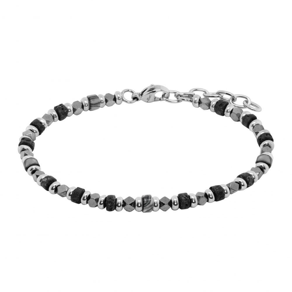 Chimiama Bracciale Acciaio Agata e Lava
