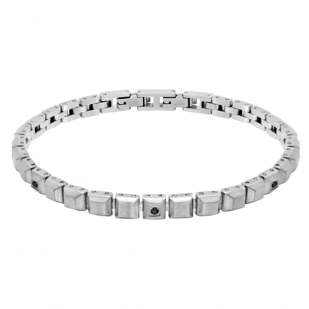 Chimiama Bracciale Accaiio ZIrconi Neri