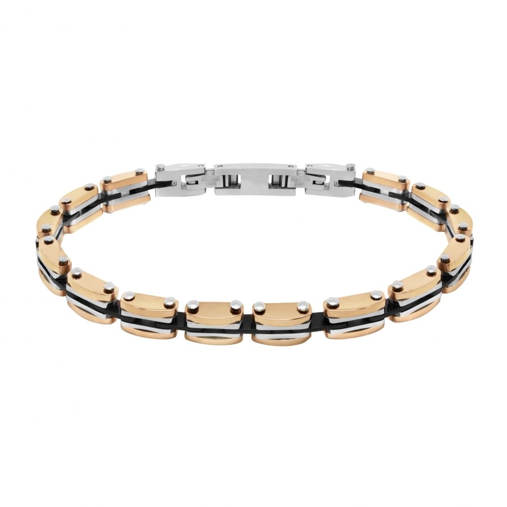 Chimiama Bracciale Acciaio Pvd Rosè e Nero