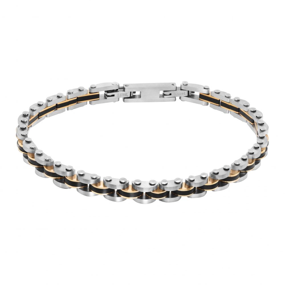 Chimiama Bracciale Acciaio Pvd Nero e Rosè