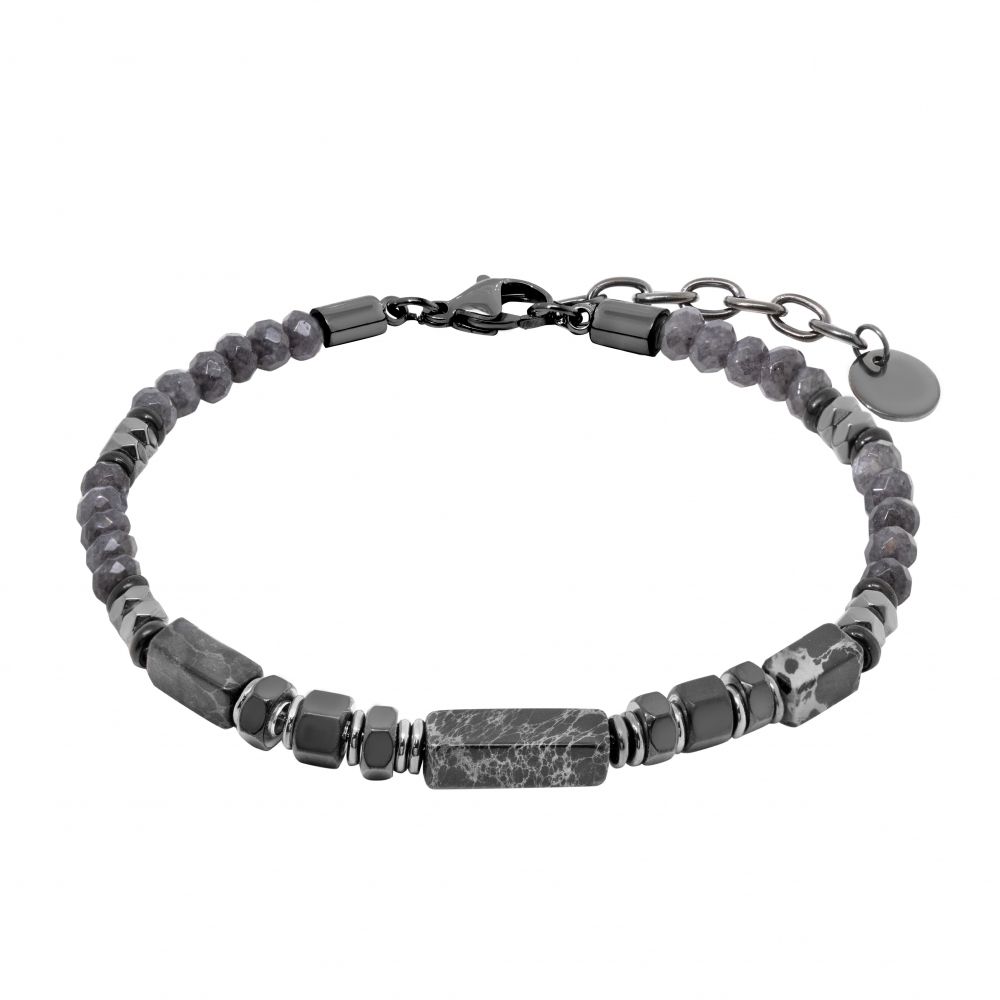 Chimiama Bracciale Acciaio Pvd Nero e Agata