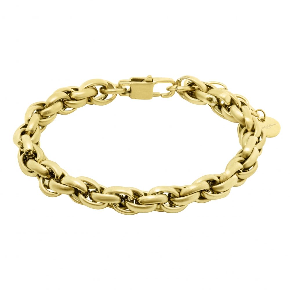 Chimiama Bracciale Catena Acciaio Pvd Gold