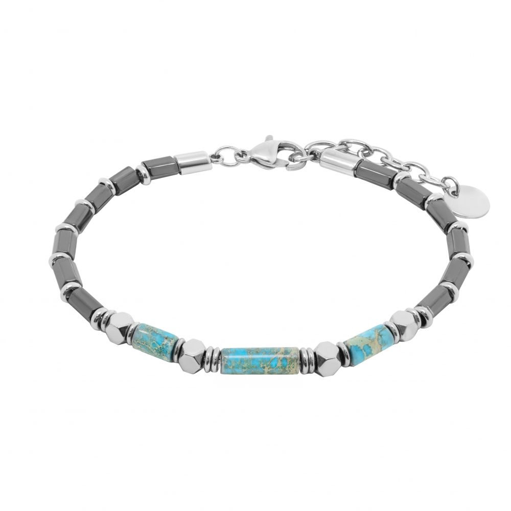 Chimiama Bracciale Acciaio e Turchese