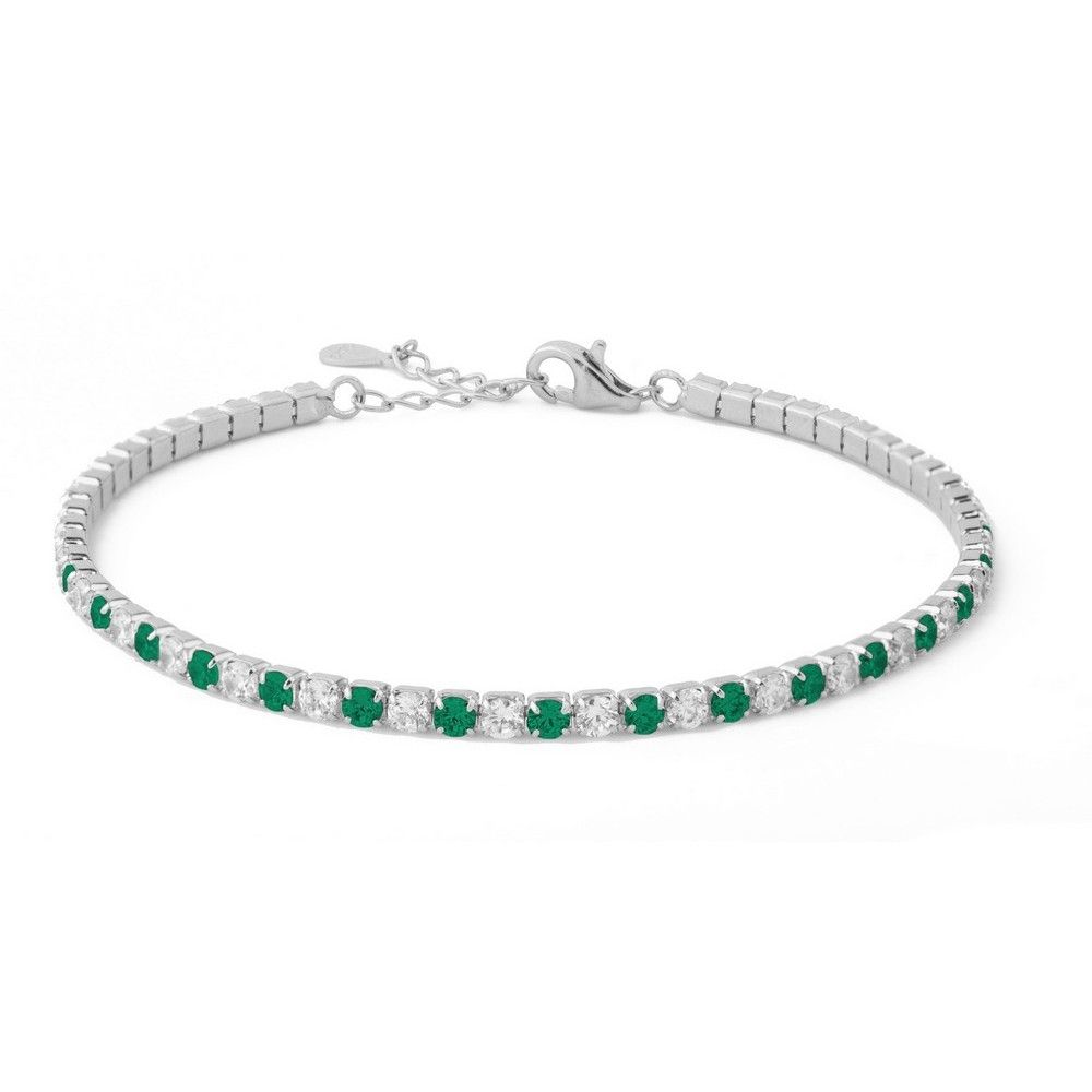 Chimiama Tennis Acciaio Zirconi Verdi e Bianchi 2.5 mm