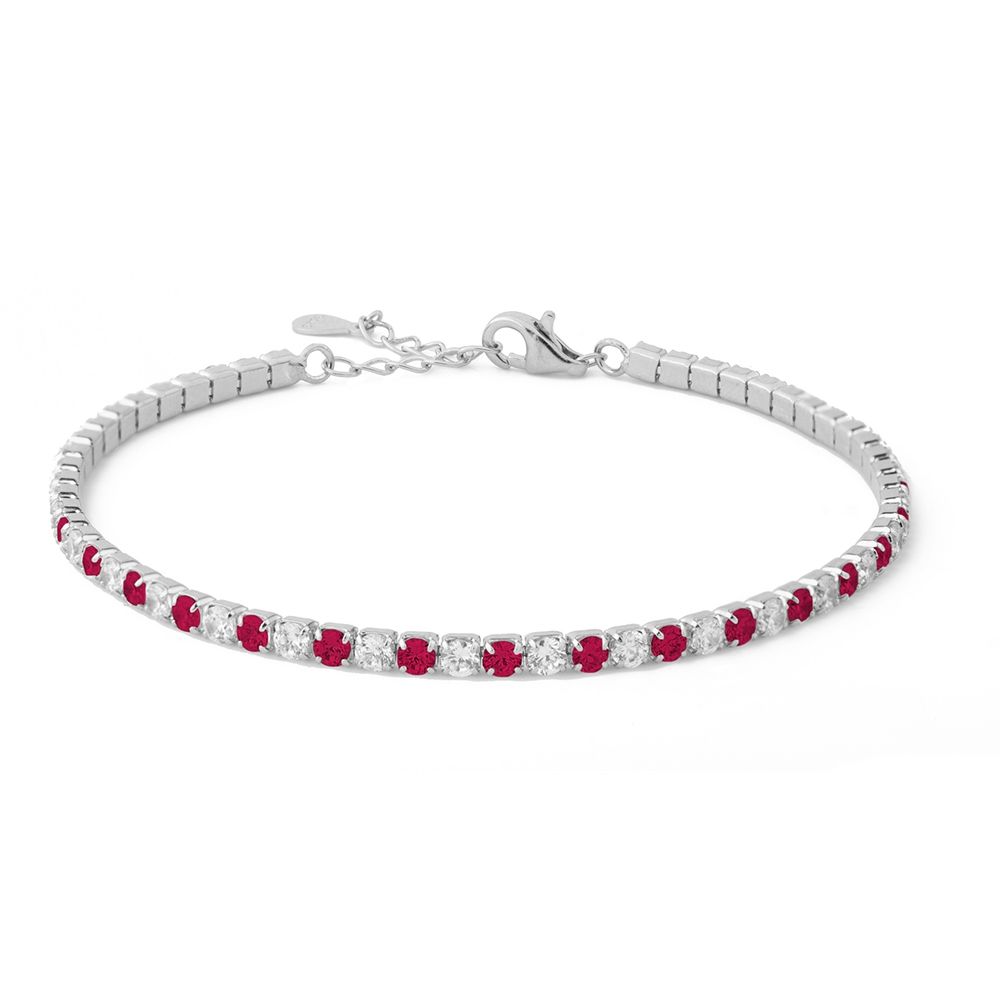 Chimiama Tennis Acciaio Zirconi Rubino e Bianchi 2.5 mm