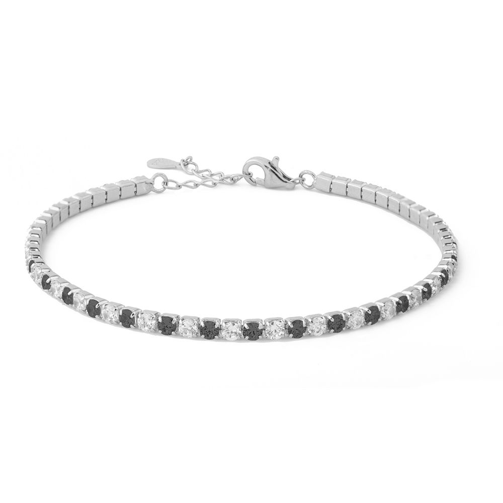 Chimiama Tennis Acciaio Zirconi Neri e Bianchi 2.5 mm