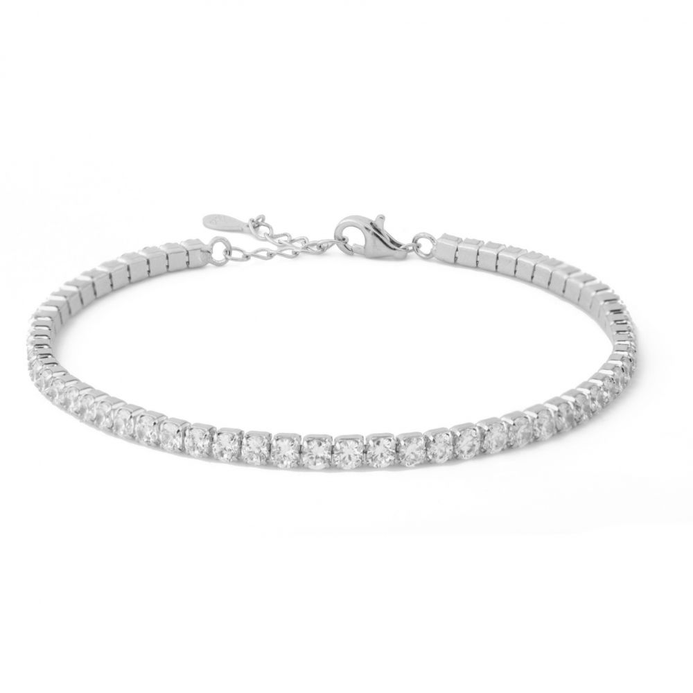 Chimiama Tennis Acciaio Zirconi Bianchi 3 mm