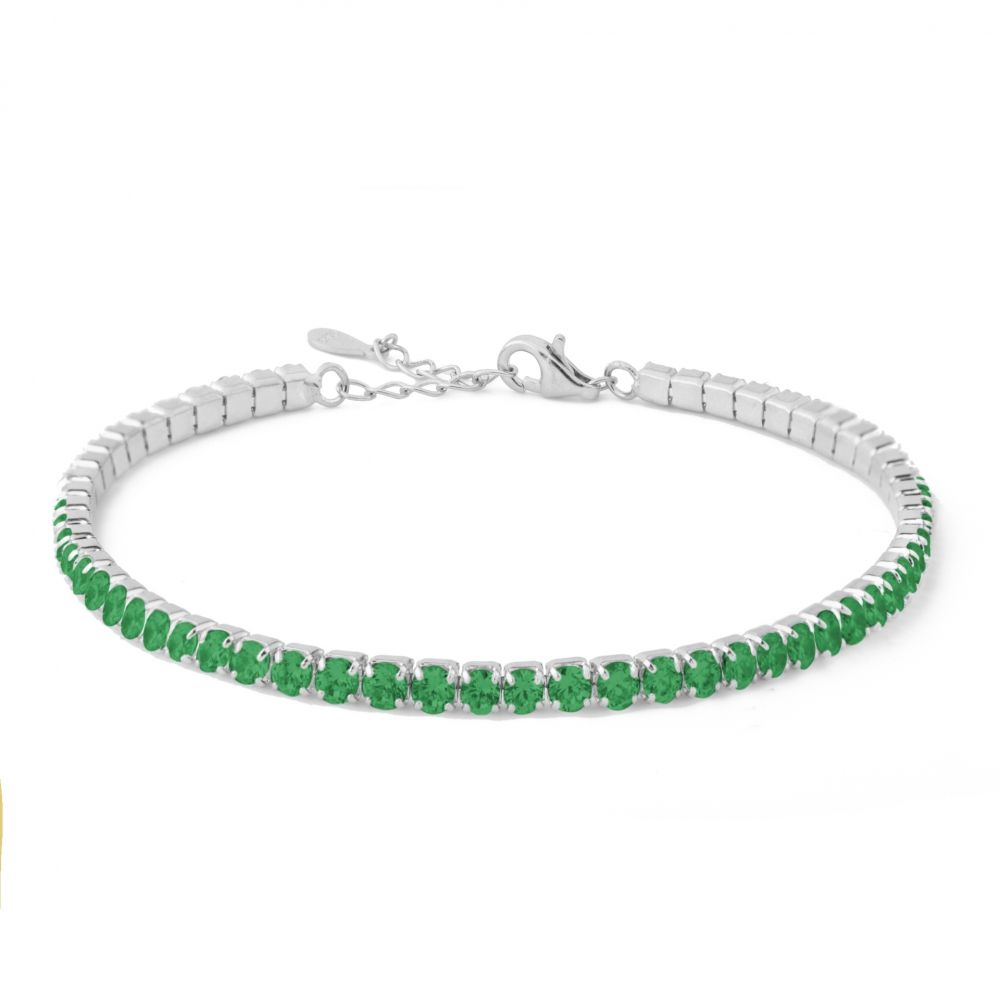 Chimiama Tennis Acciaio Zirconi Verdi 3 mm