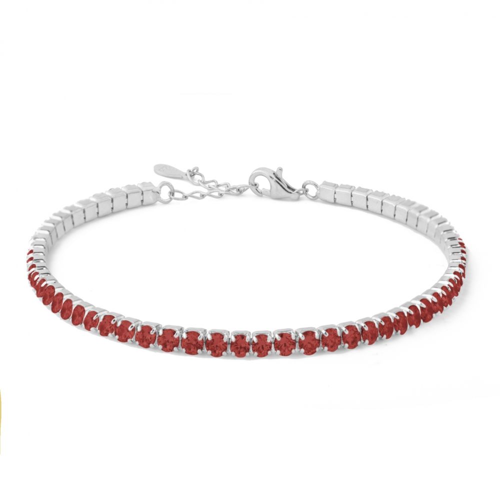 Chimiama Tennis Acciaio Zirconi Rubino 3 mm