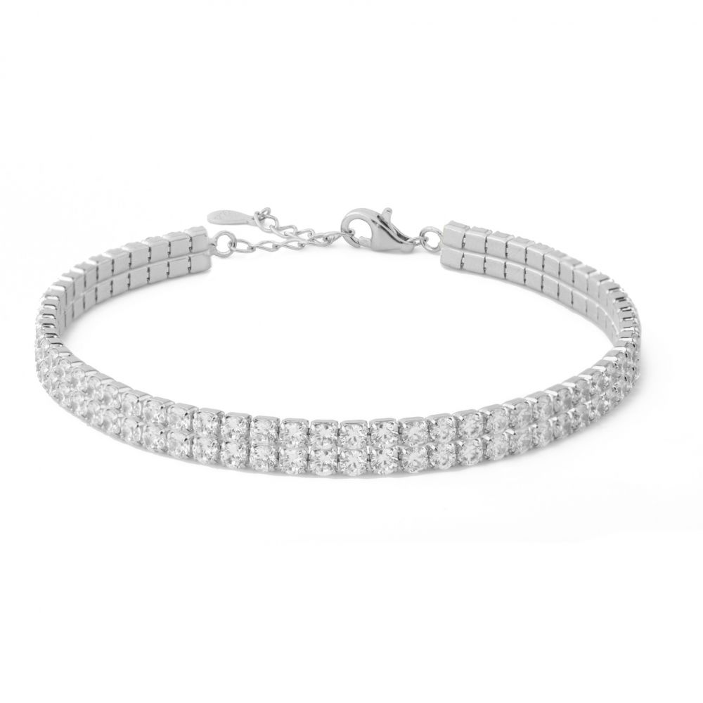 Chimiama Tennis Doppio Acciaio Zirconi Bianchi 2.5 mm