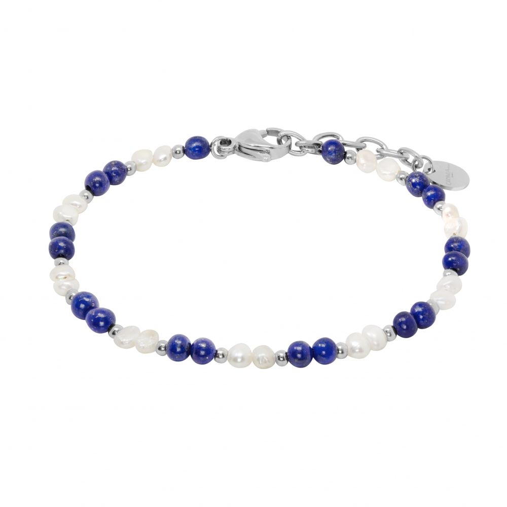 Chimiama Bracciale Acciaio Perle e Lapis