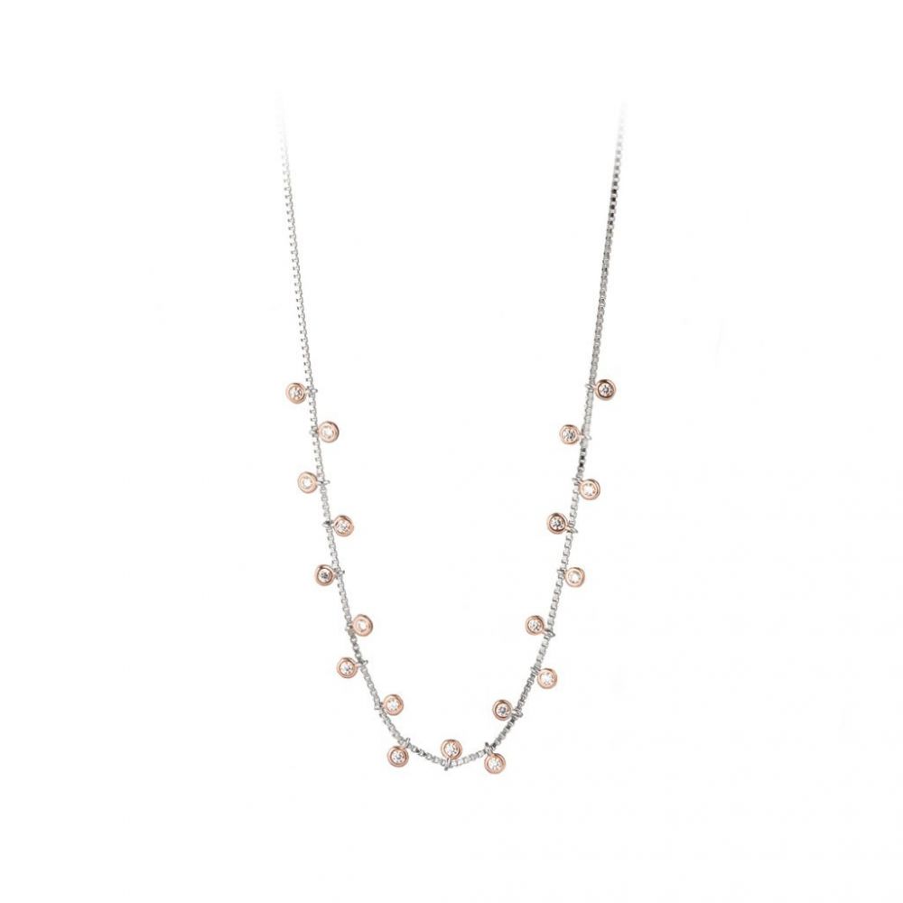 Chimiama Collana Donna Argento Bicolore Con Strass