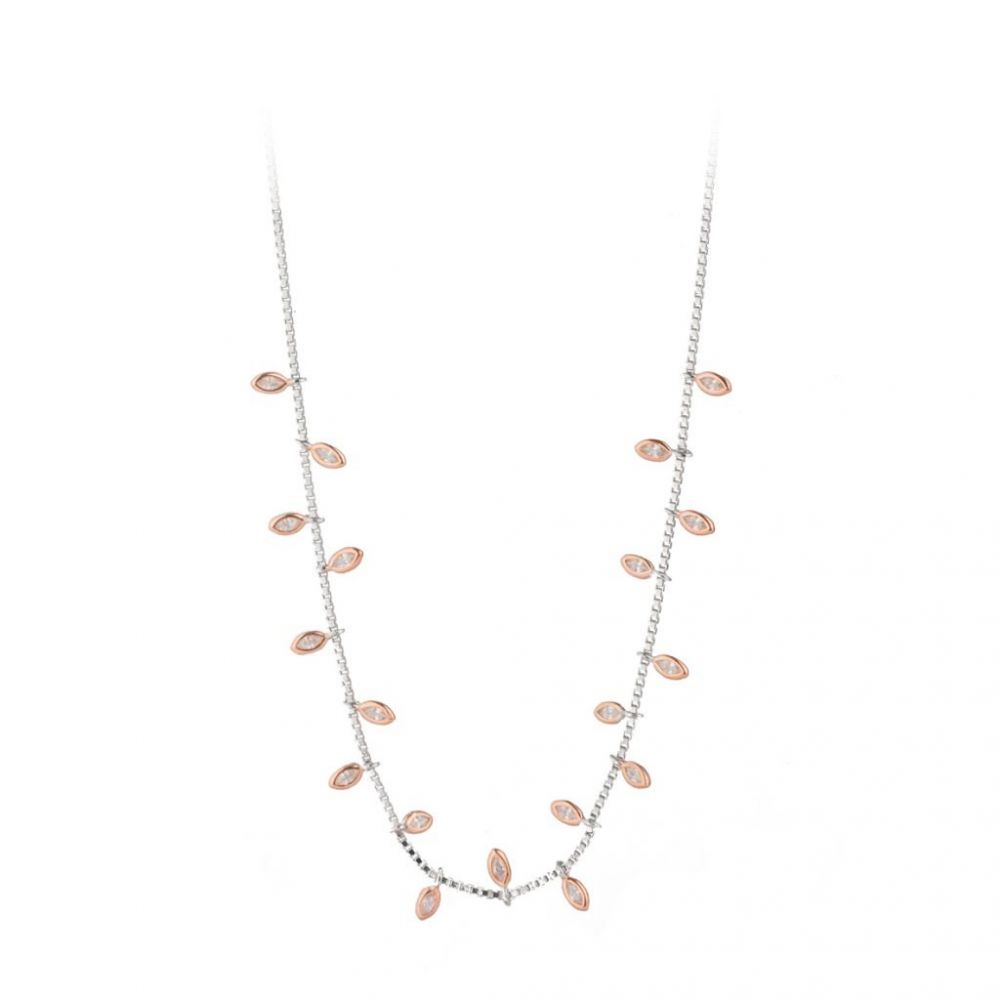 Chimiama Collana Donna Argento Bicolore Con Strass