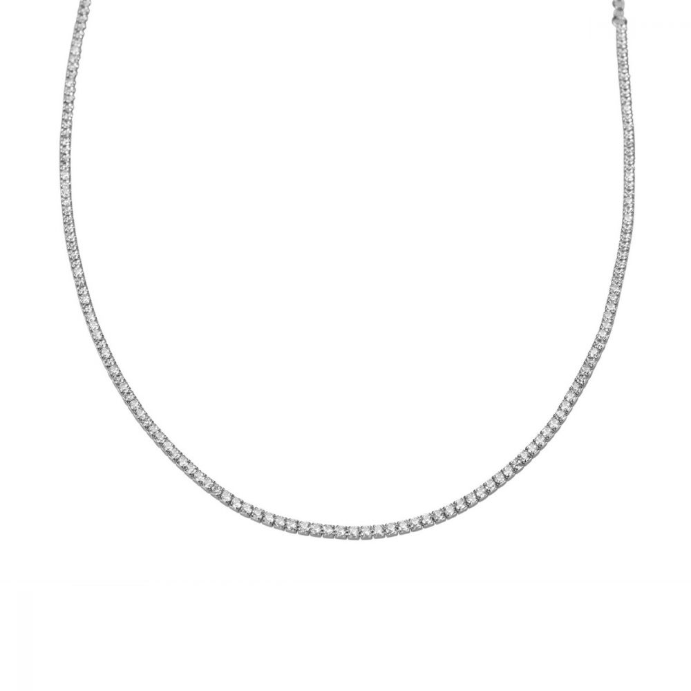 Chimiama Collana Tennis Donna Zirconi Bianchi