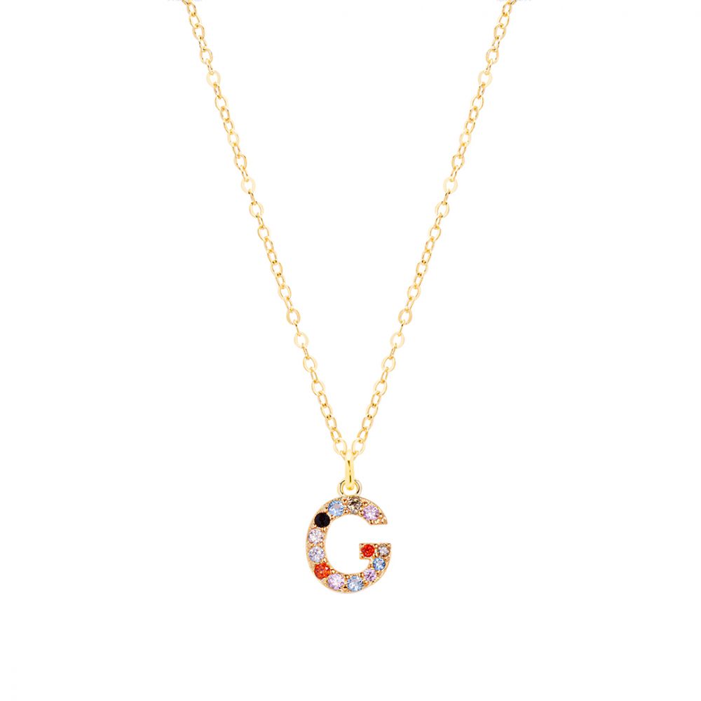 Chimiama Collana Donna Argento Gold Lettera G