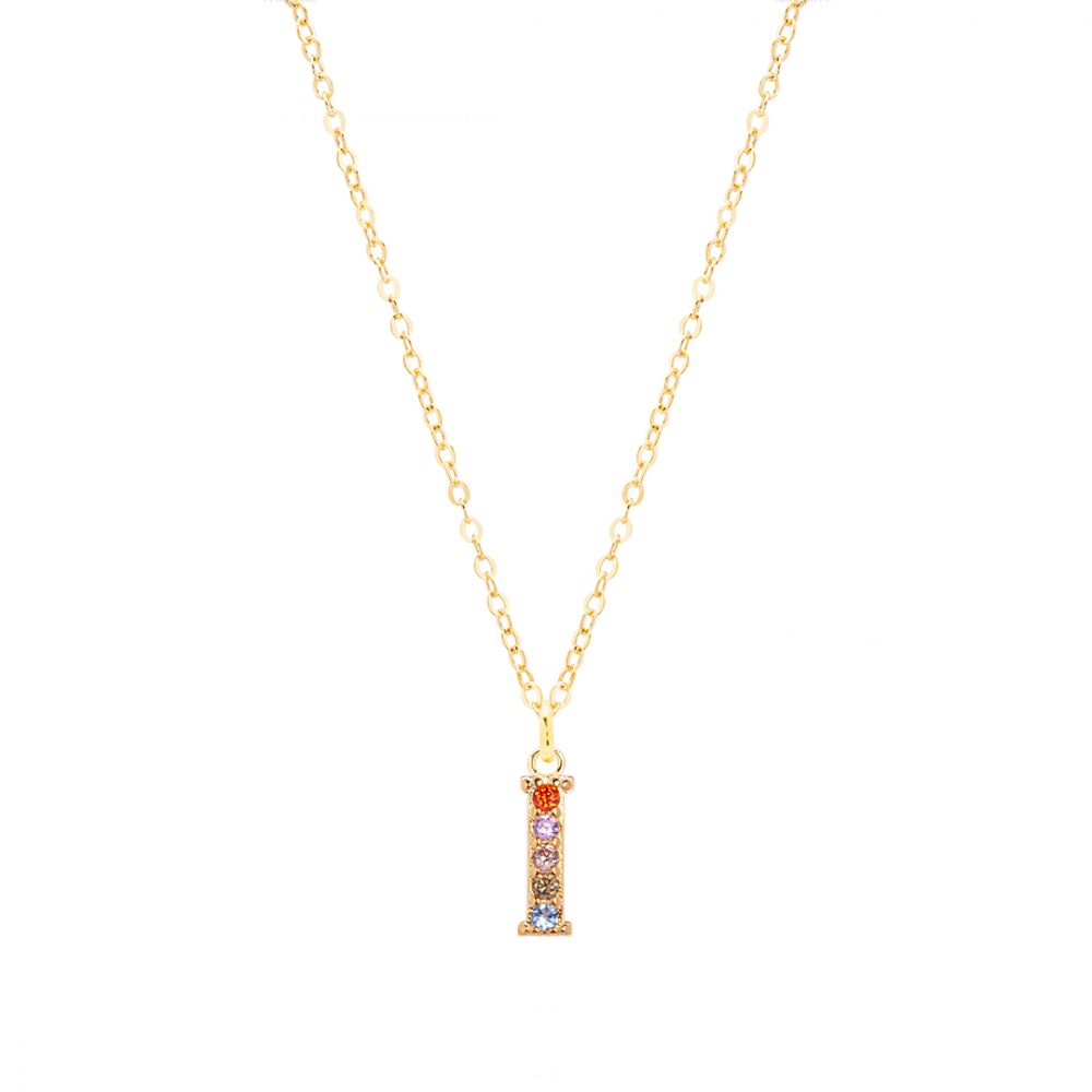 Chimiama Collana Donna Argento Gold Lettera I