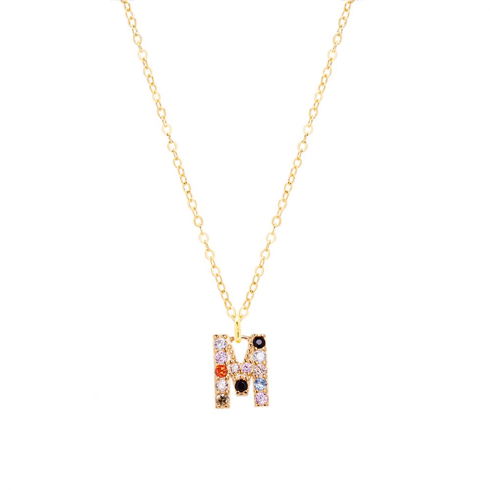 Chimiama Collana Donna Argento Gold Lettera M