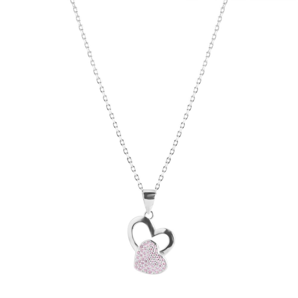 Chimiama Collana Argento Cuore Zirconi Rosa