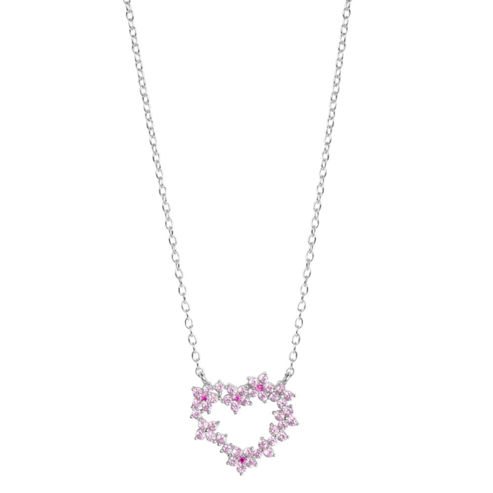 Chimiama Collana Argento Cuore Kunzite e Tormalina