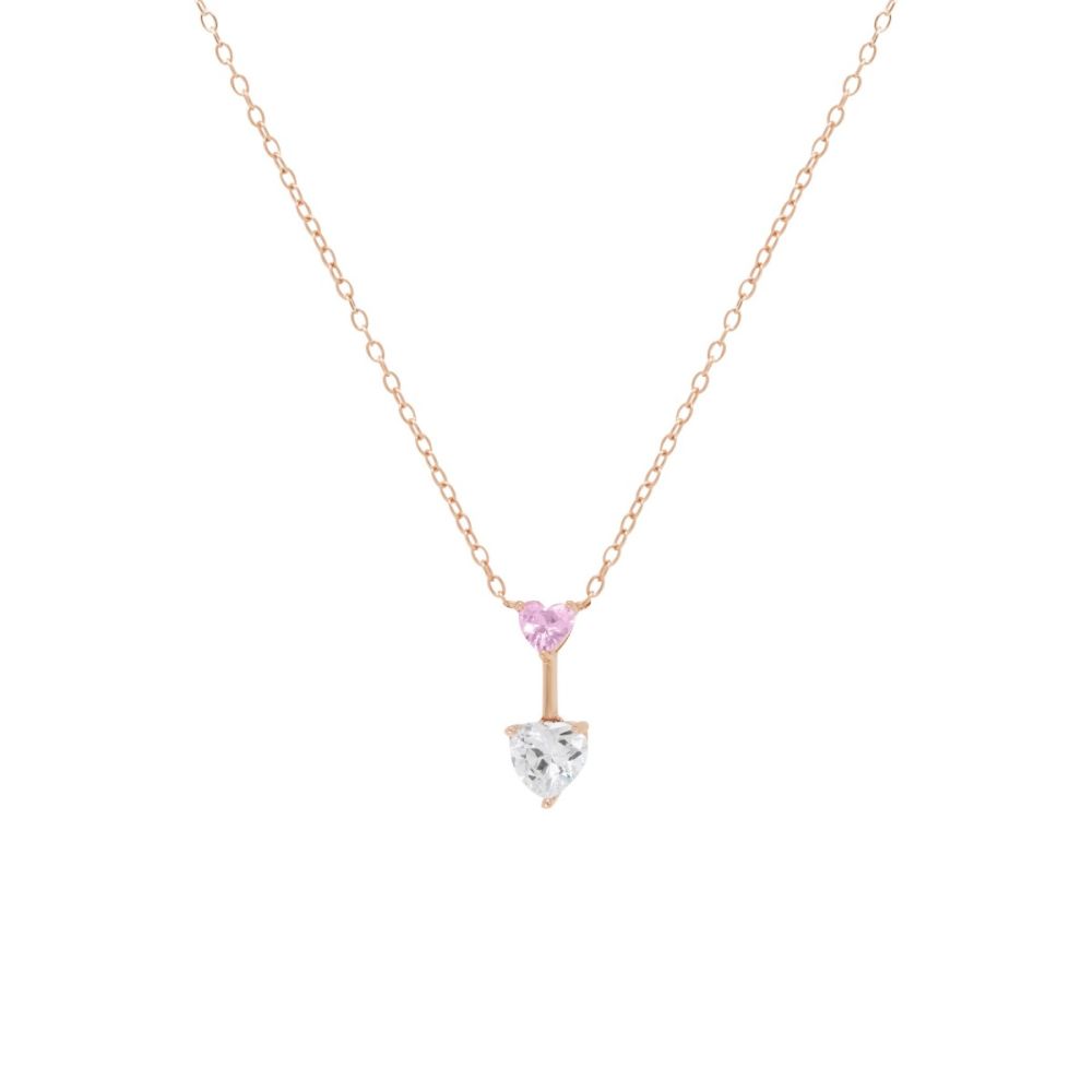 Chimiama Collana Argento Rosato con Cuori 