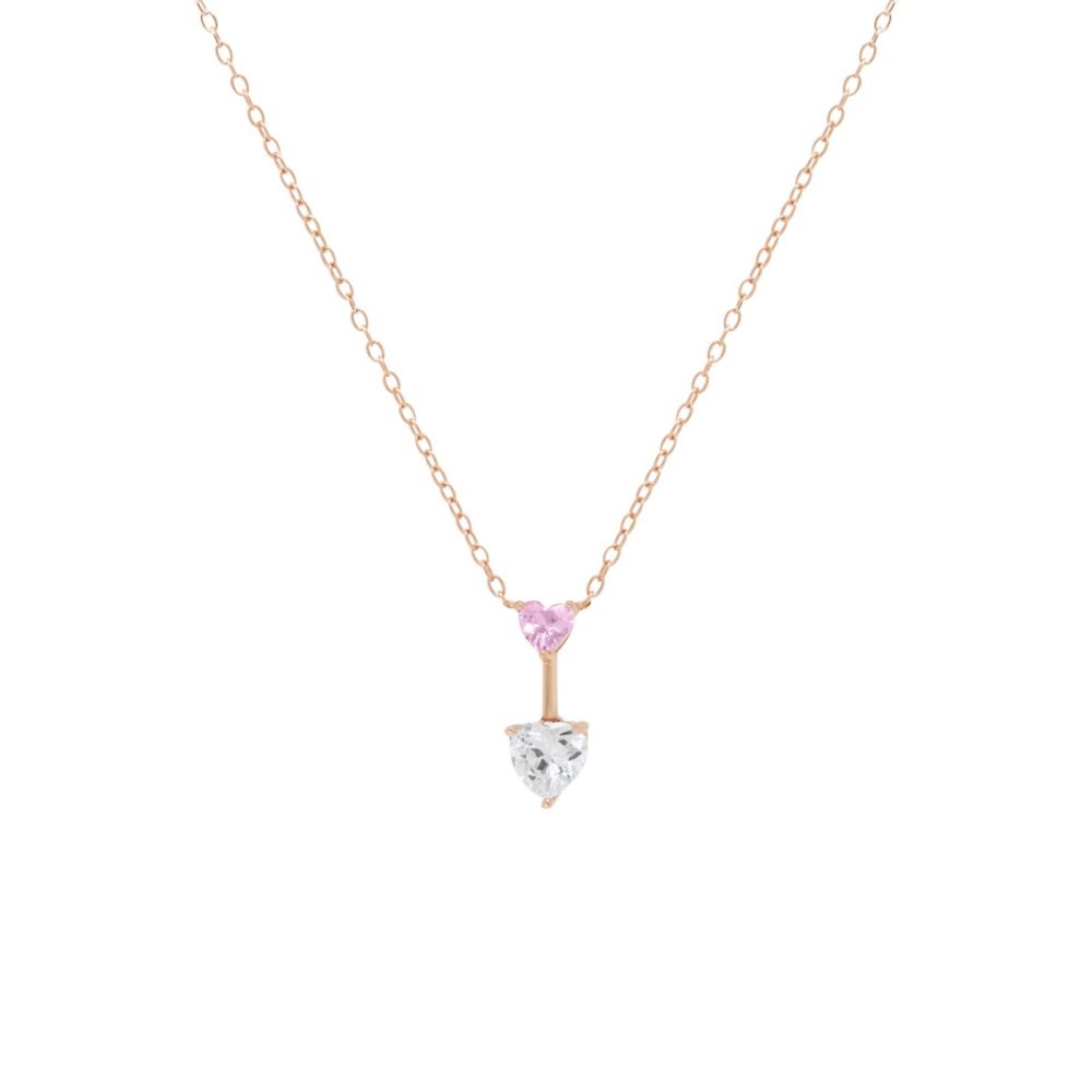 Chimiama Collana Argento Rosato con Cuori 