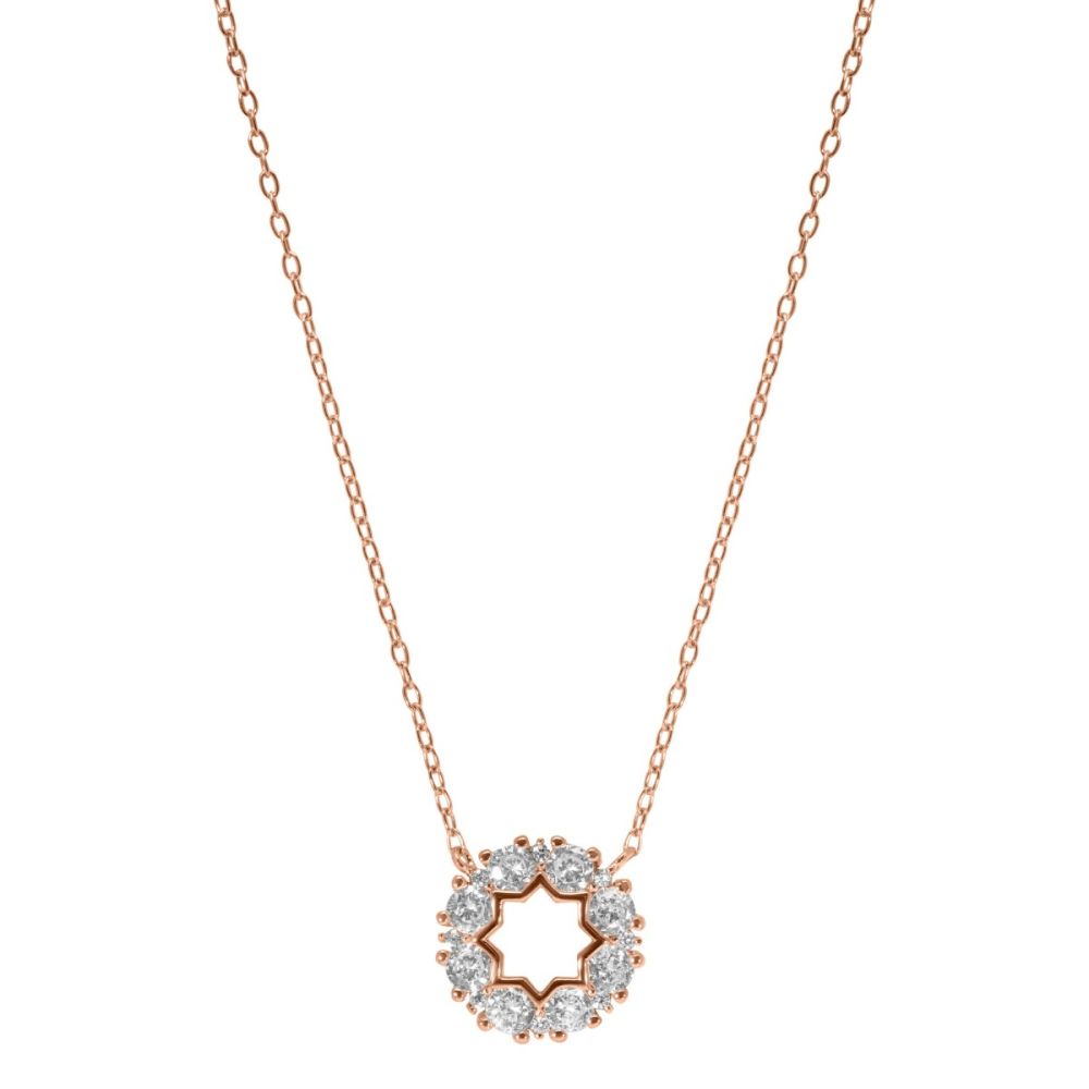 Chimiama Collana Argento Rosè Elemento con Zirconi