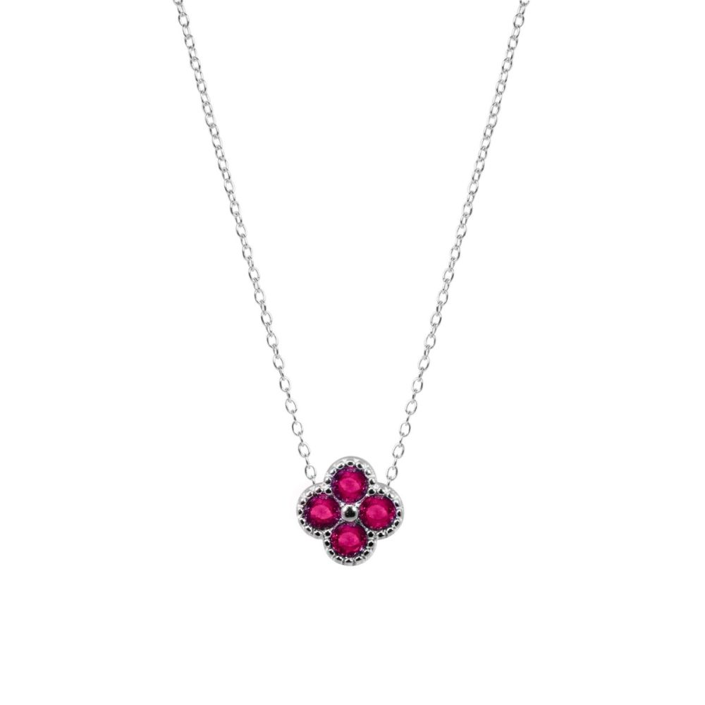 Chimiama Collana Argento Quadrifoglio Tormalina