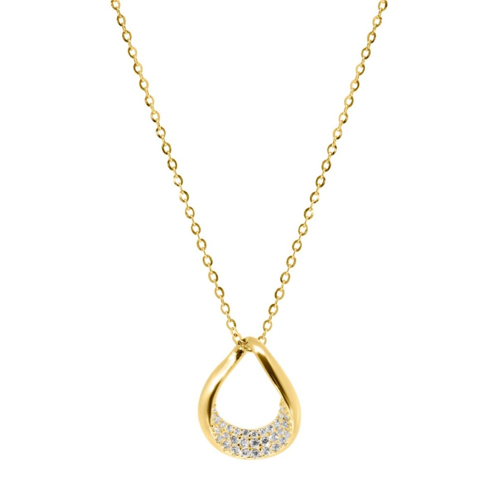 Chimiama Collana Argento Gold Elemento con Cristalli