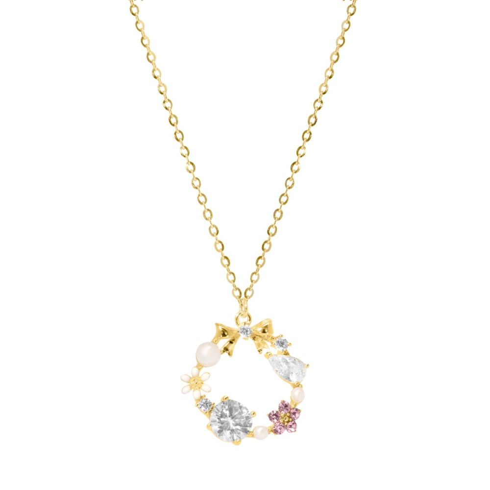 Chimiama Collana Argento Gold Perle e Cristalli