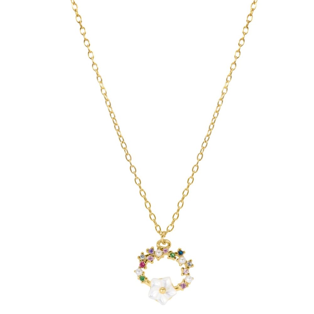 Chimiama Collana Argento Gold Cristalli Multicolor