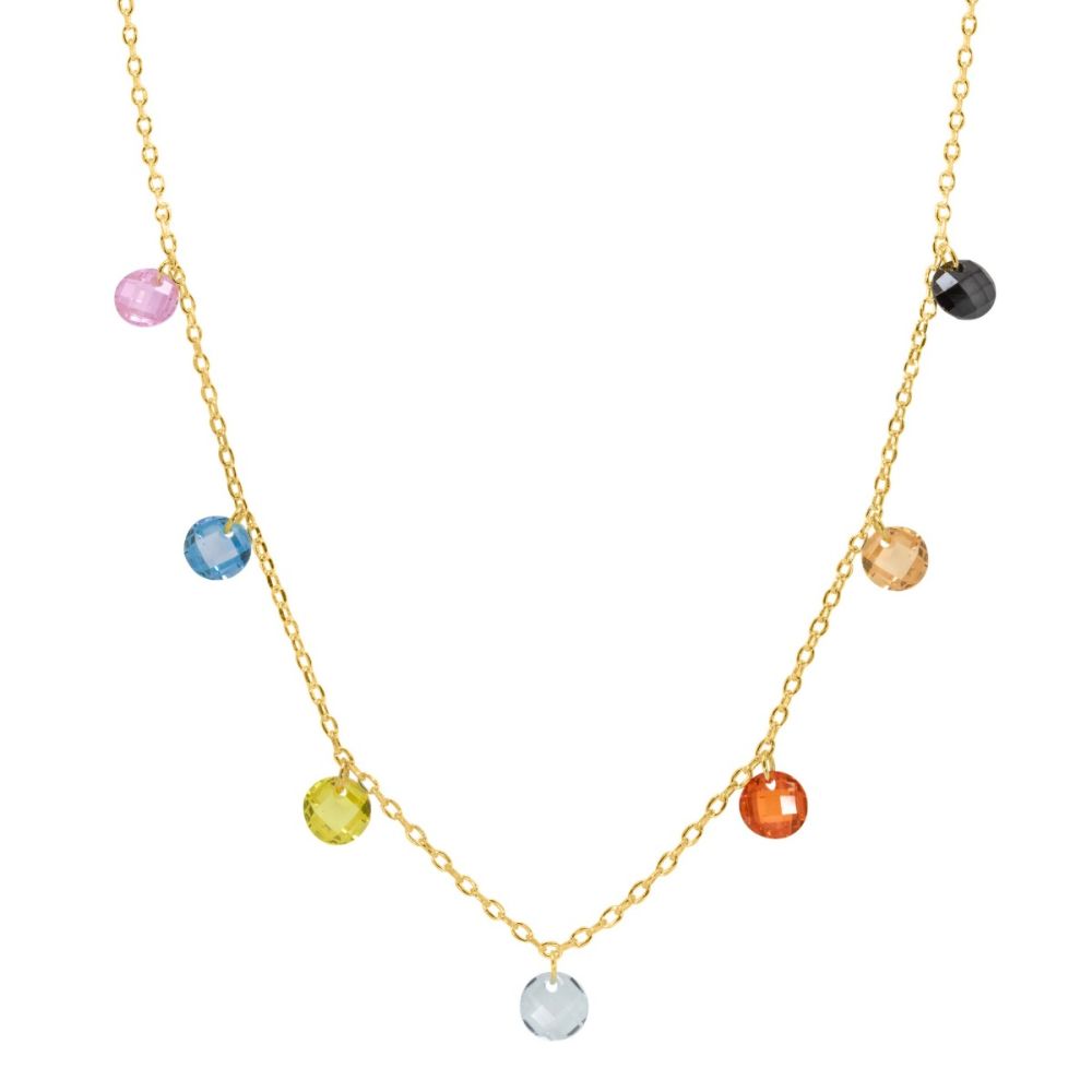 Chimiama Collana Argento Gold Cristalli Multicolor