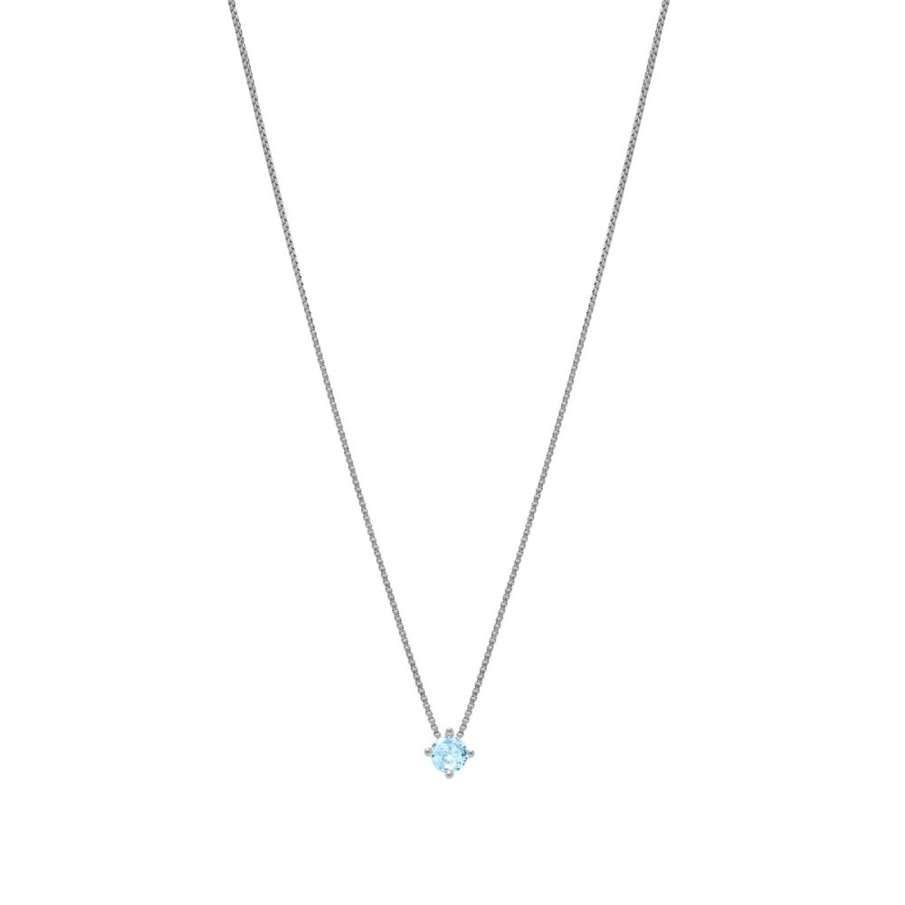 Chimiama Collana Argento Punto Luce Celeste 4 mm