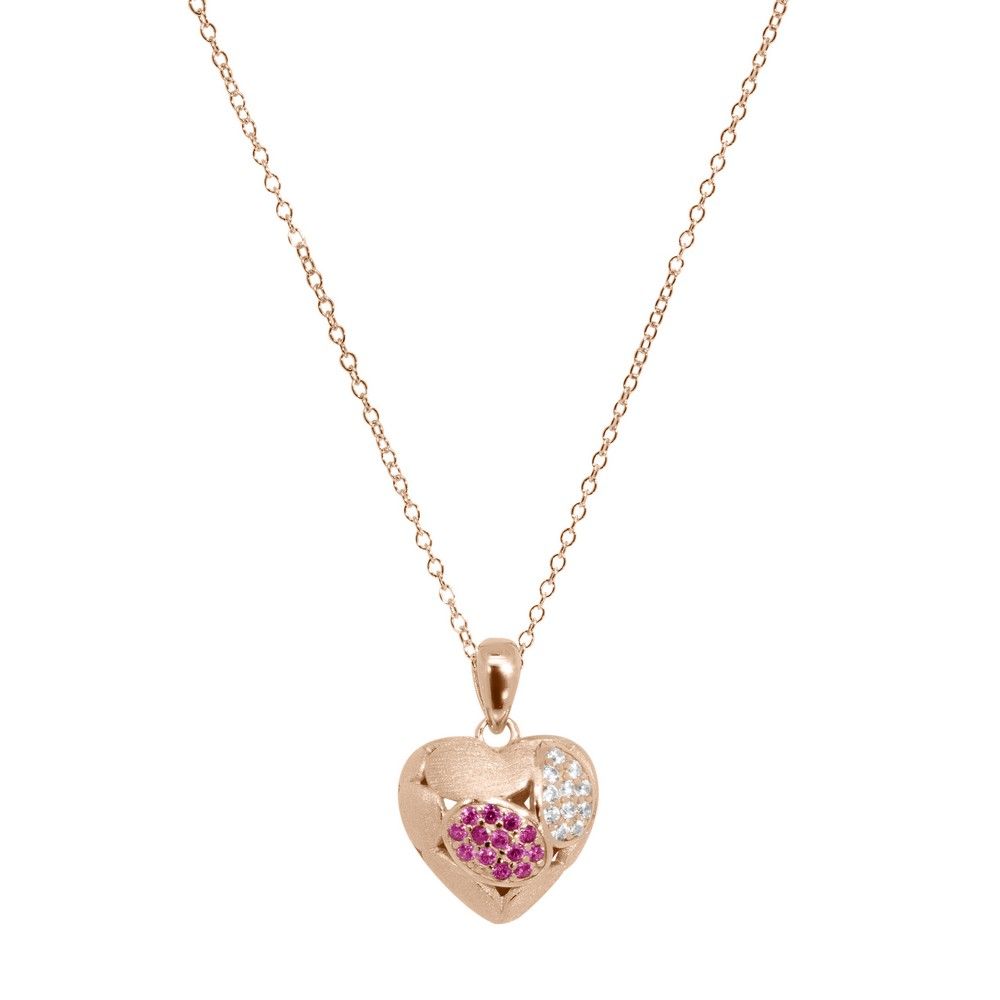 Chimiama Collana Argento Rosè Cuore con Tormalina