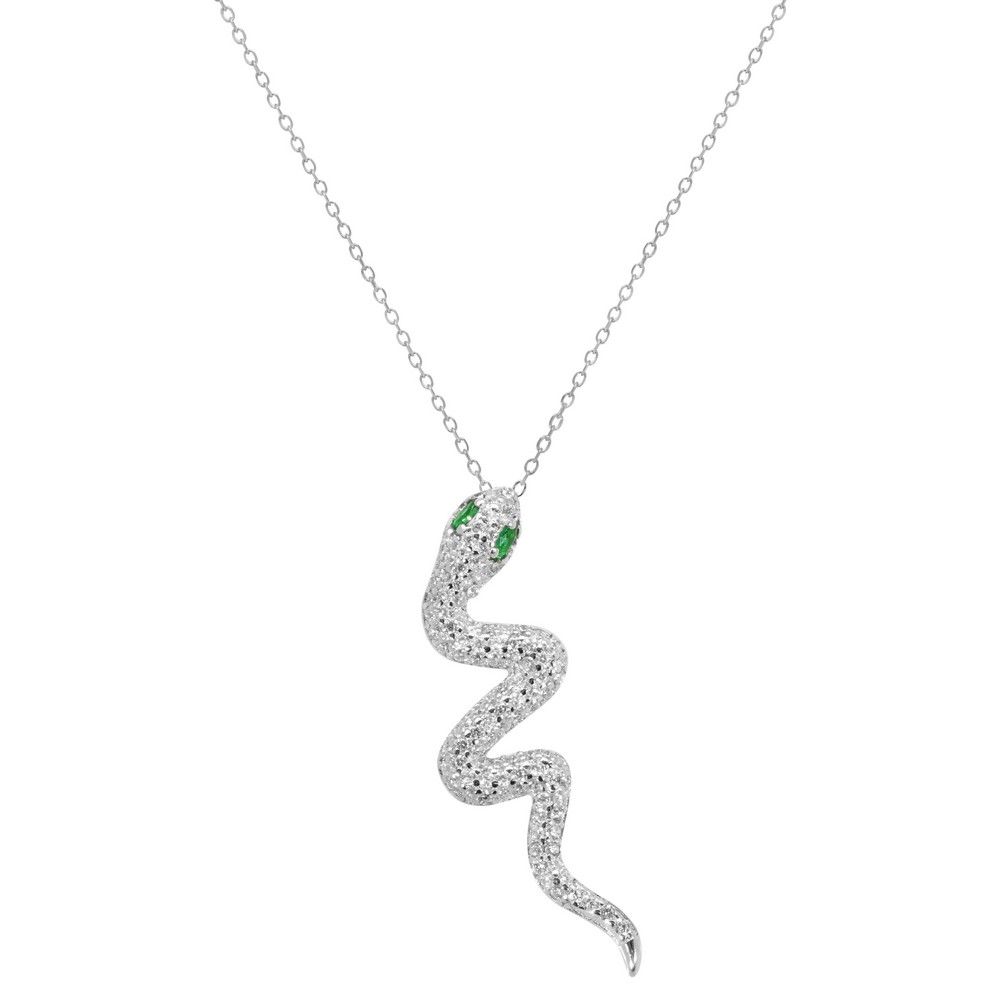 Chimiama Collana Argento Serpente Zirconato