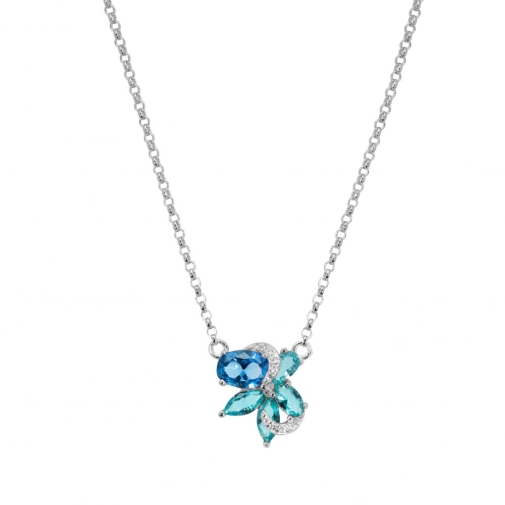 Chimiama Collana Argento Cristalli Multicolor