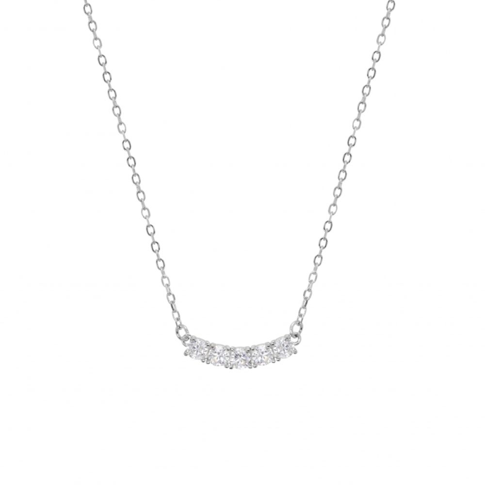 Chimiama Collana Argento Zirconi Bianchi