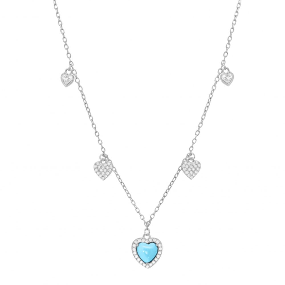 Chimiama Collana Argento Cuore Turchese