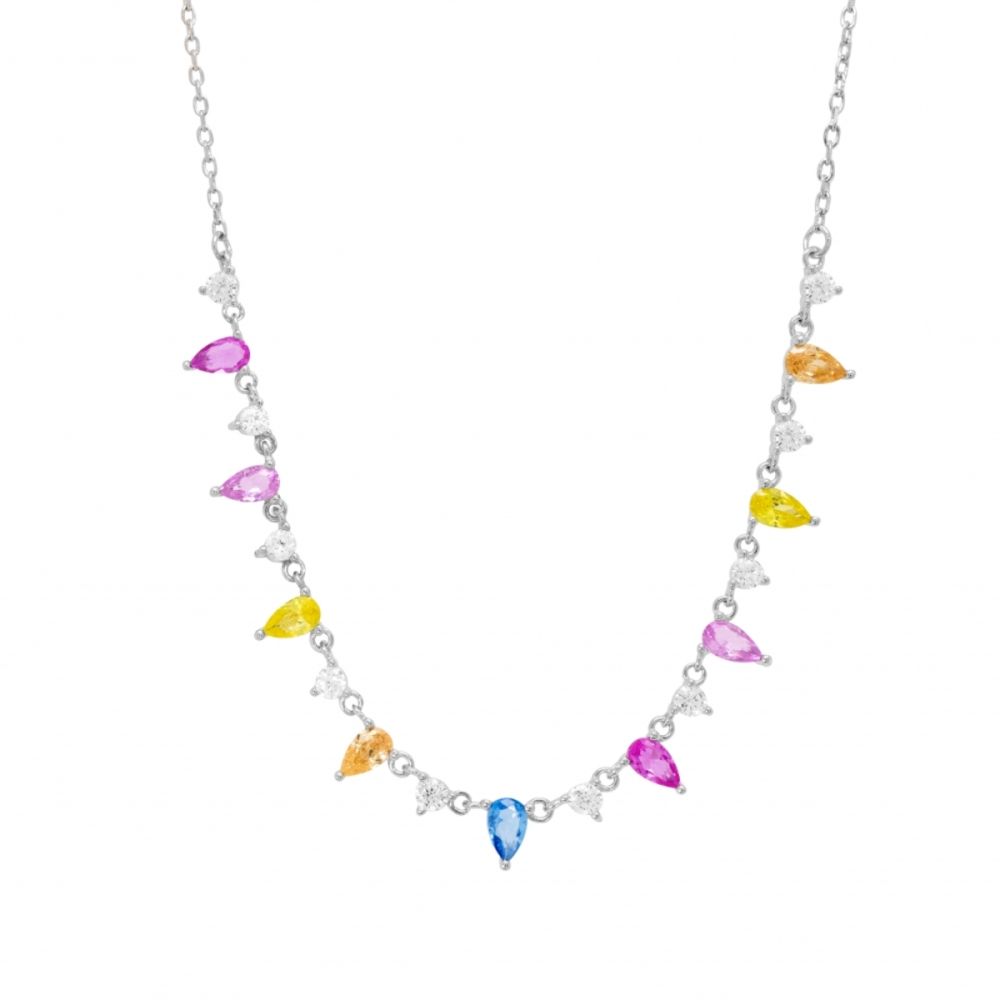 Chimiama Collana Argento Cristalli Multicolor