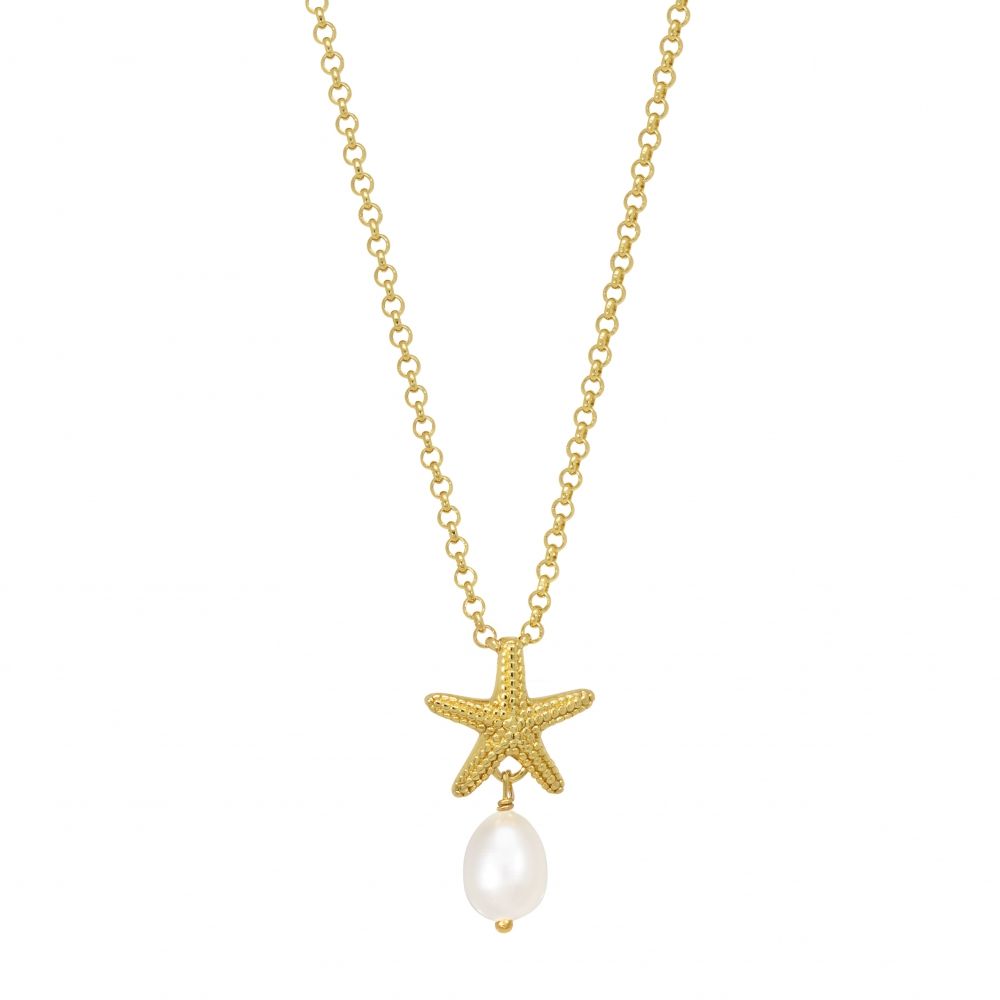 Chimiama Collana Argento Gold Perla e Stella
