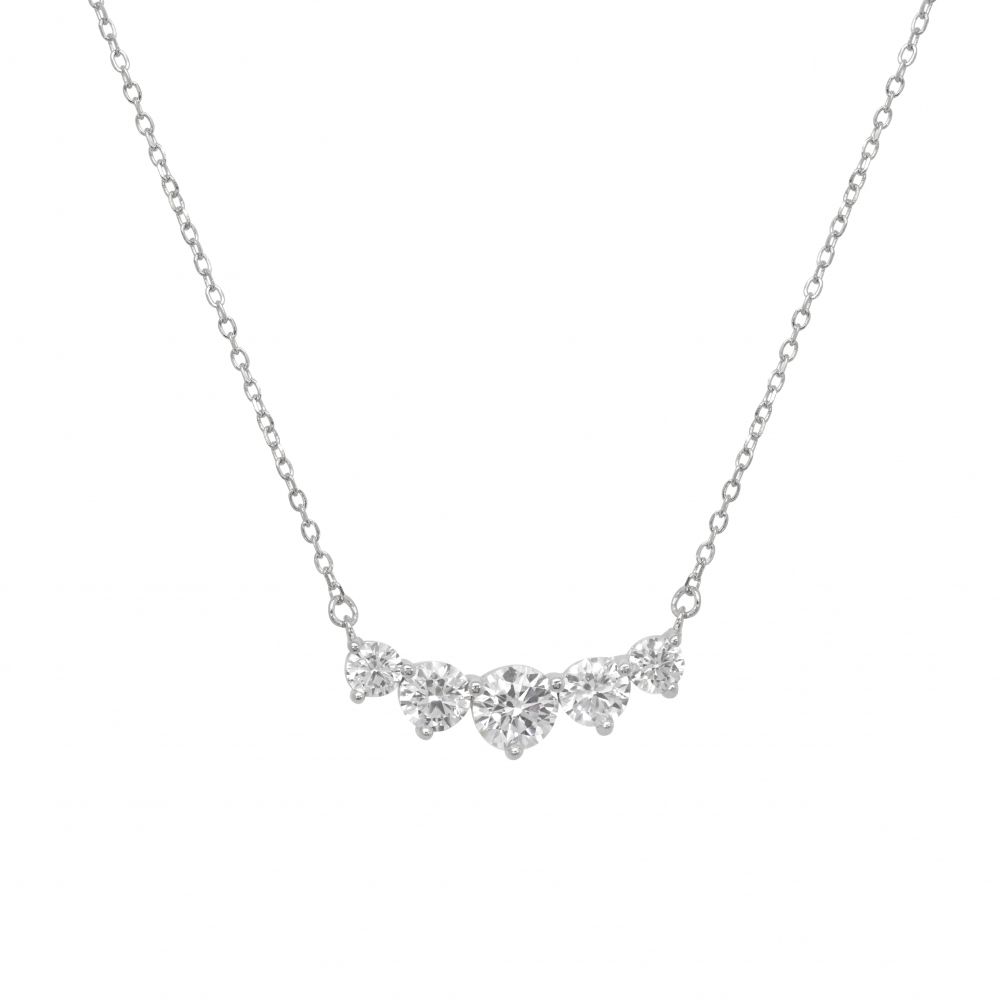 Chimiama Collana Argento Zirconi Bianchi