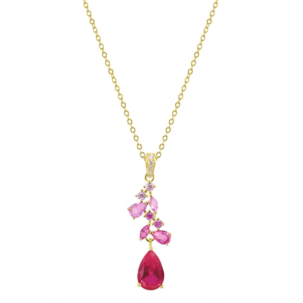 Chimiama Collana Argento Gold Tormalina e Rubino