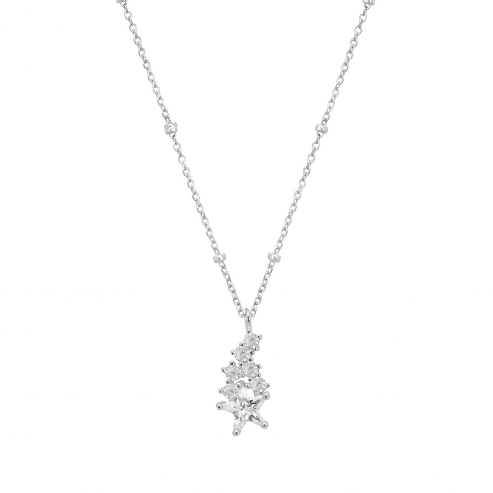 Chimiama Collana Argento Cristalli Bianchi