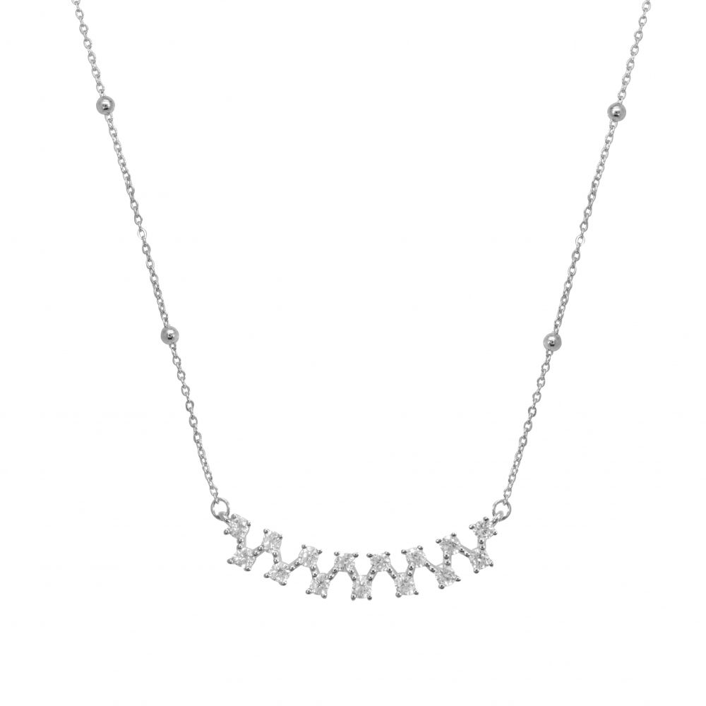 Chimiama Collana Argento Cristalli Bianchi