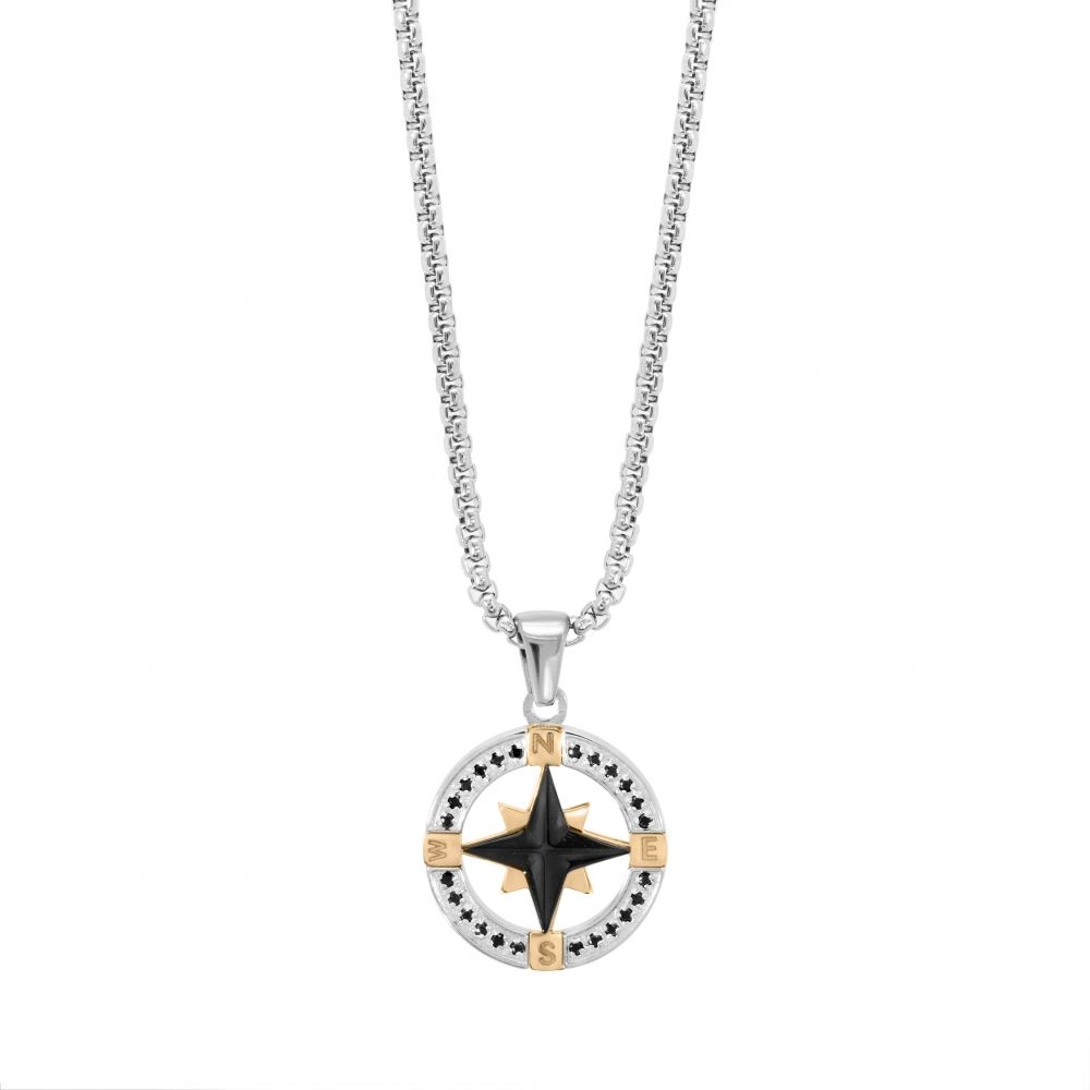 Chimiama Collana Acciaio e Rosa Dei Venti