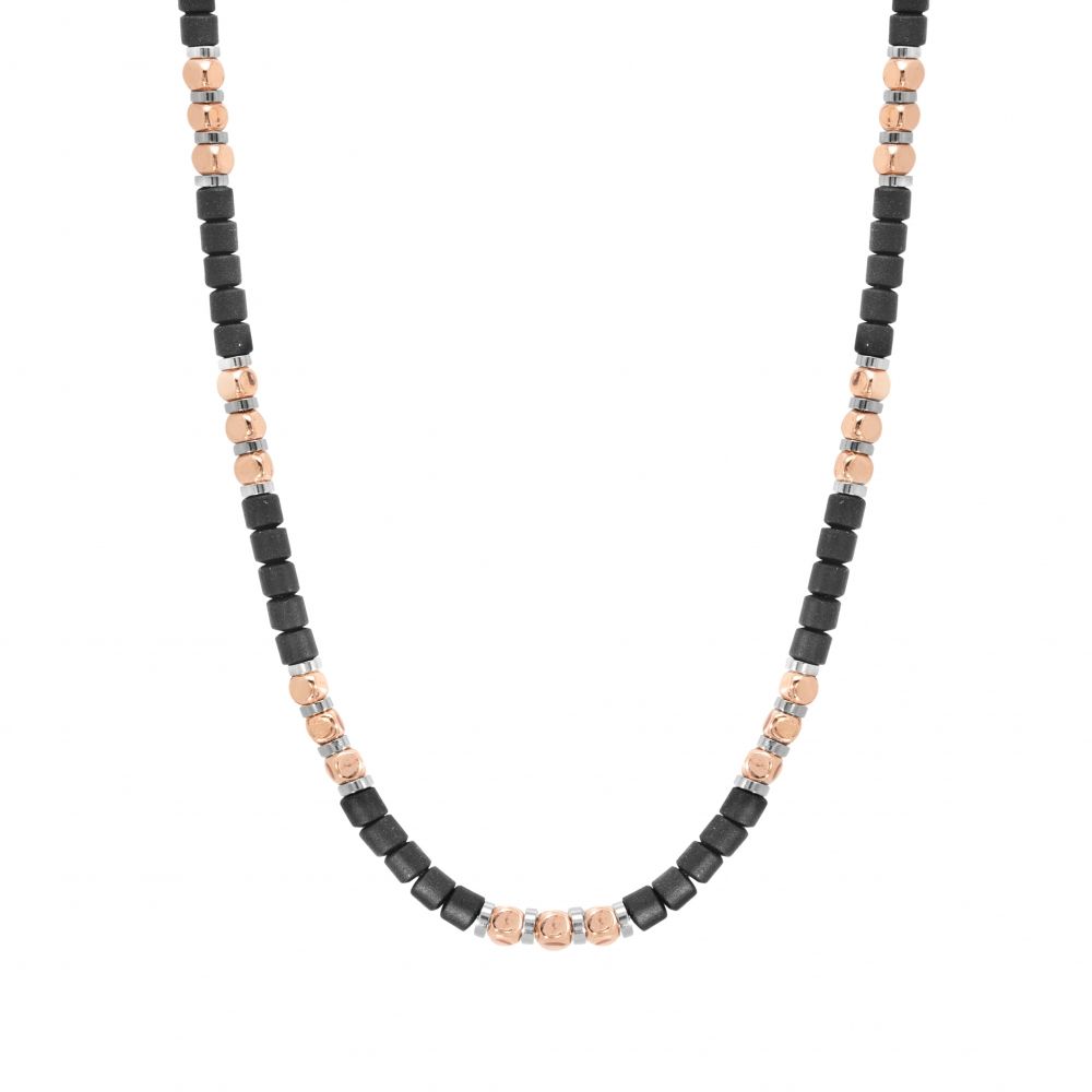 Chimiama Collana Elementi Acciaio e Pvd Rosè