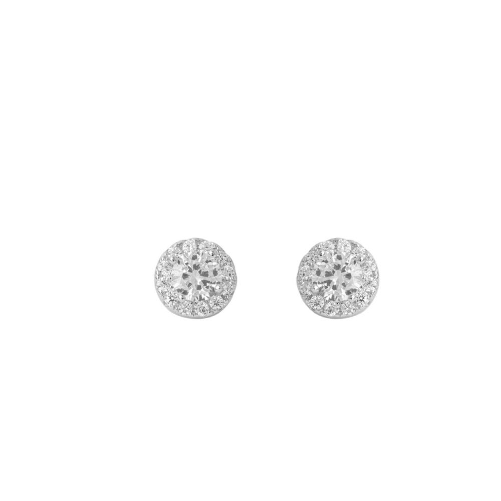 Chimiama Orecchini Punto Luce Zirconi Bianchi 6 mm