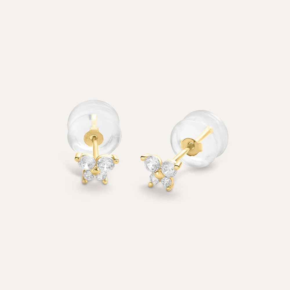 Stroili Orecchini Farfalla con Zirconi Oro Giallo 9K Bon Ton