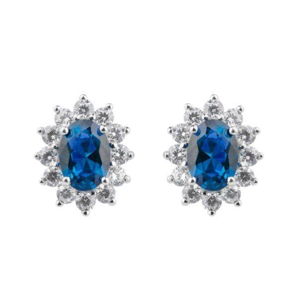 Chimiama Orecchini Lobo Donna Argento Pietra Azzurra