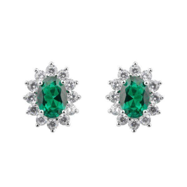 Chimiama Orecchini Lobo Donna Argento Pietra Verde