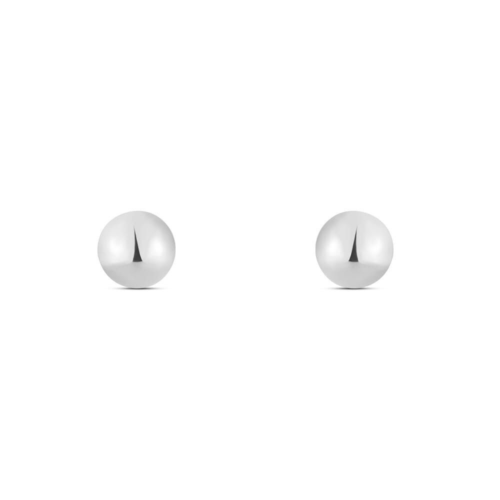 Stroili Orecchini Lobo Oro Bianco 9K Sfere 6 mm Bon Ton